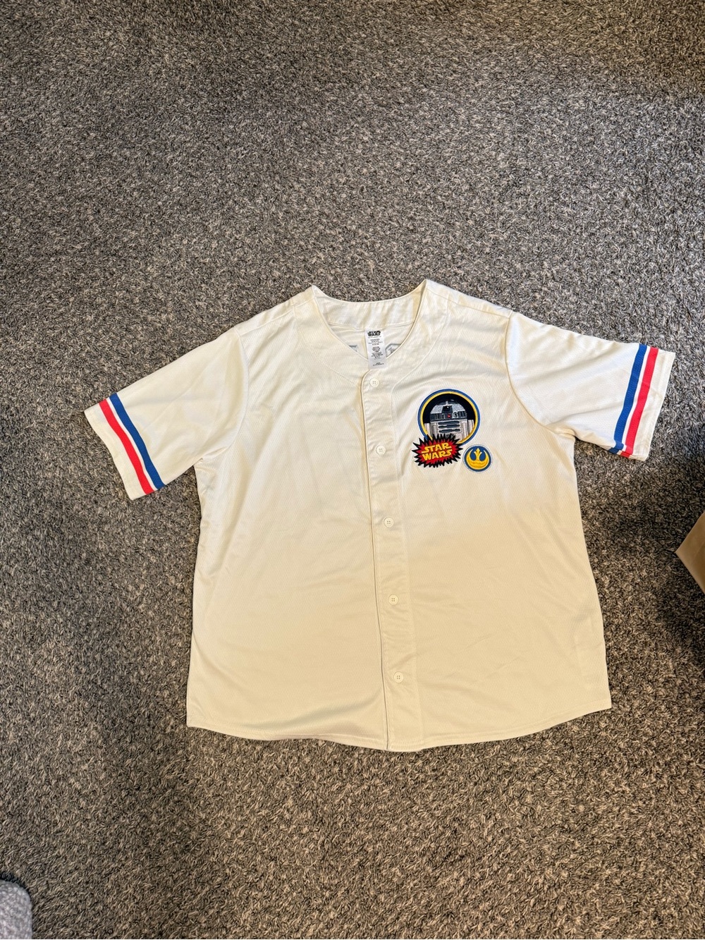 Star Wars R2-D2 Cream Baseball Style Button-Up Top